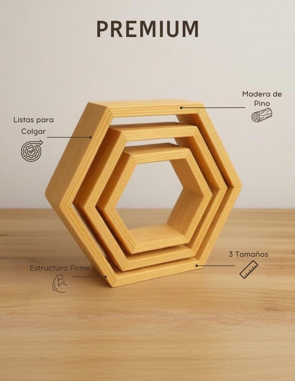Set de repisas de madera pino 2