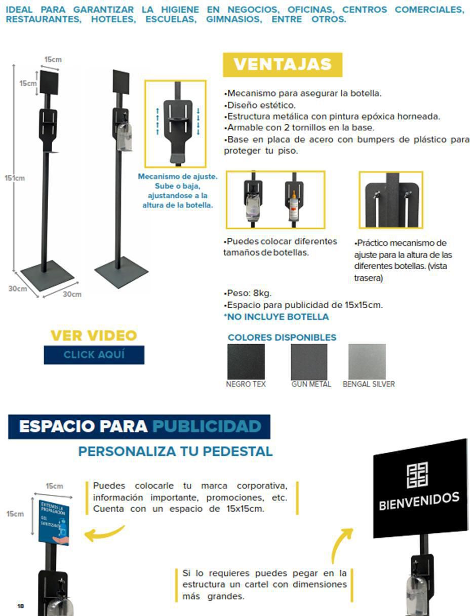 Pedestal para dispensador de gel Bakan ajustable
