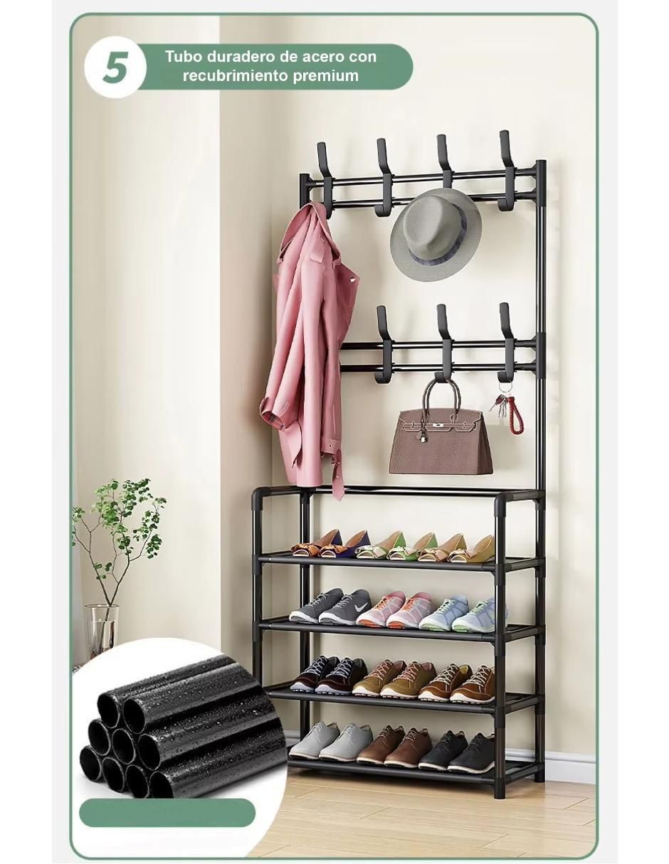 Rack de 5 estantes con perchero 2