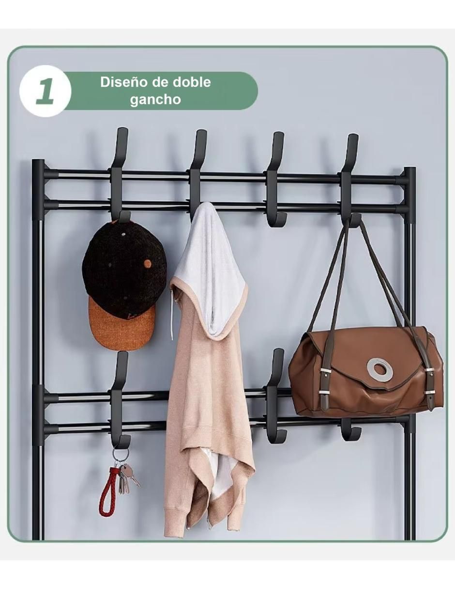 Rack de 5 estantes con perchero 6