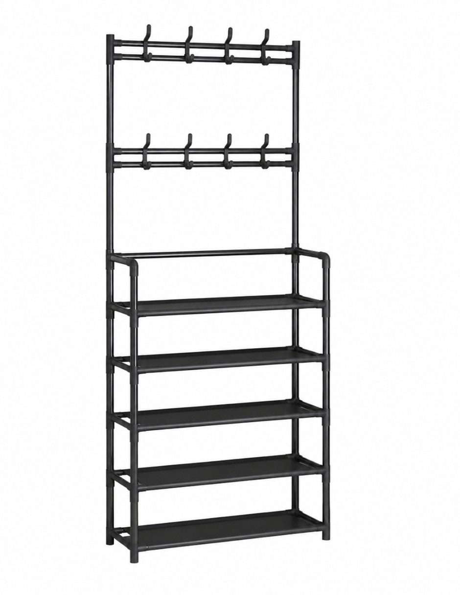 Rack de 5 estantes con perchero