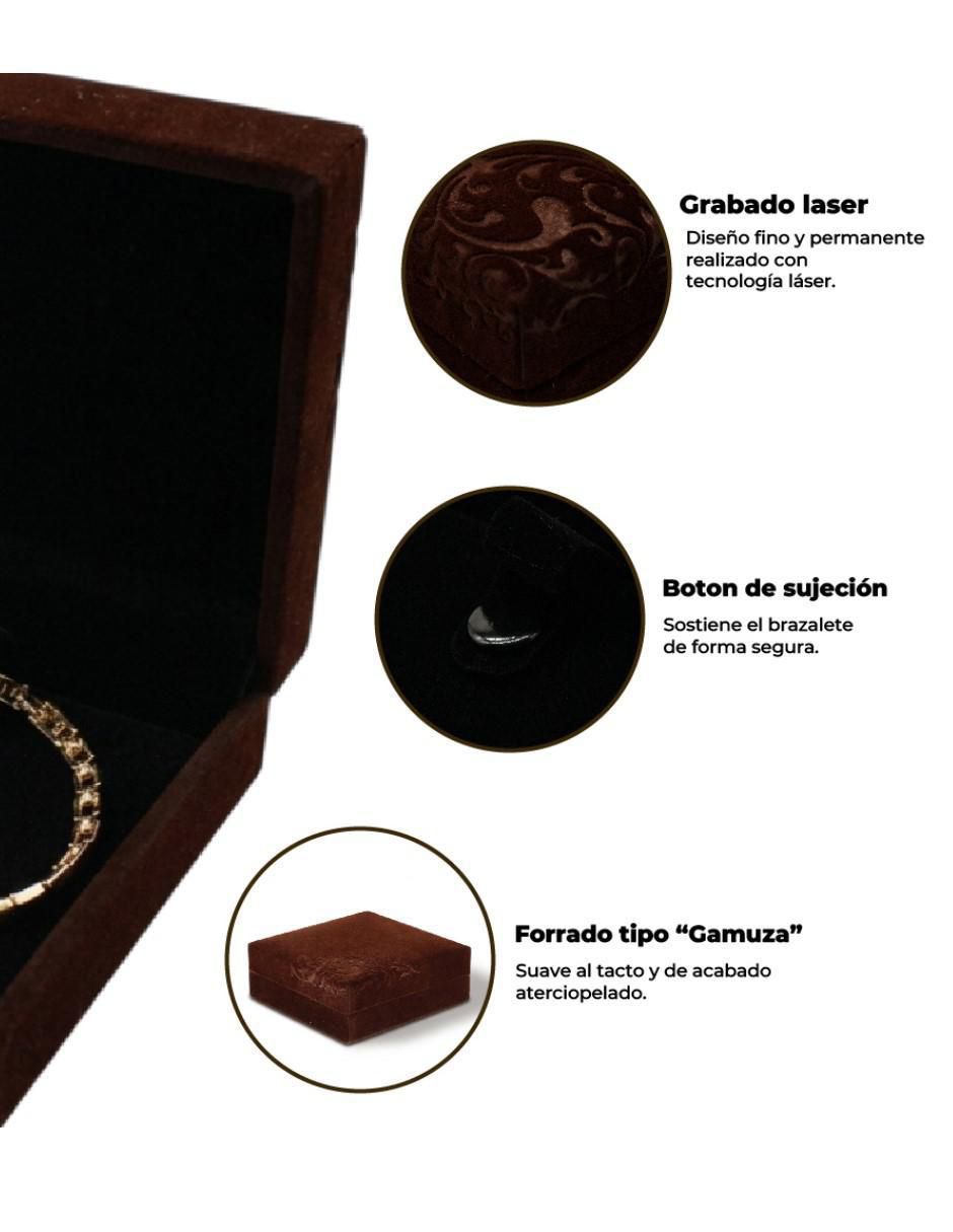 Porta pulseras cm-top joyero para pulsera estilo gamuza con grabado no no
