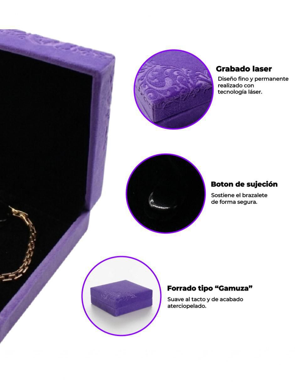Porta pulseras cm-top joyero para pulsera estilo gamuza con grabado no no 3