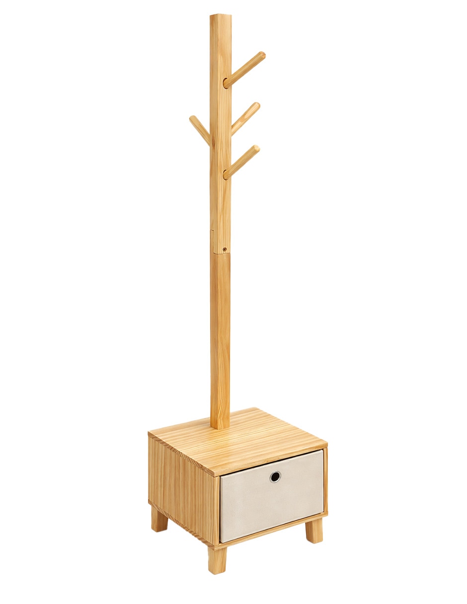 Perchero de piso de madera 4 ganchos 2