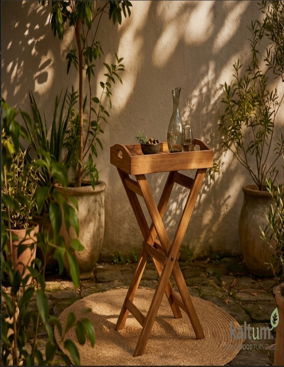Mesa de servicio de madera teca