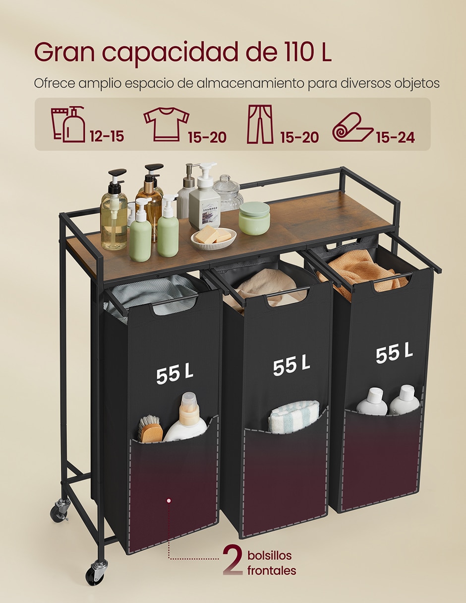 Cesto para ropa de acero 5