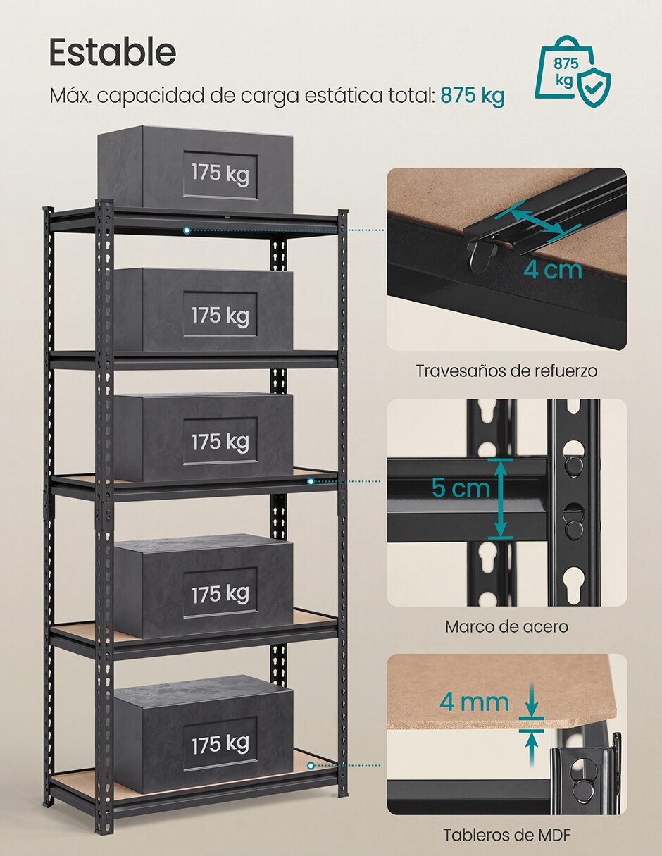 Estante de MDF Colter MGLR450B02 3