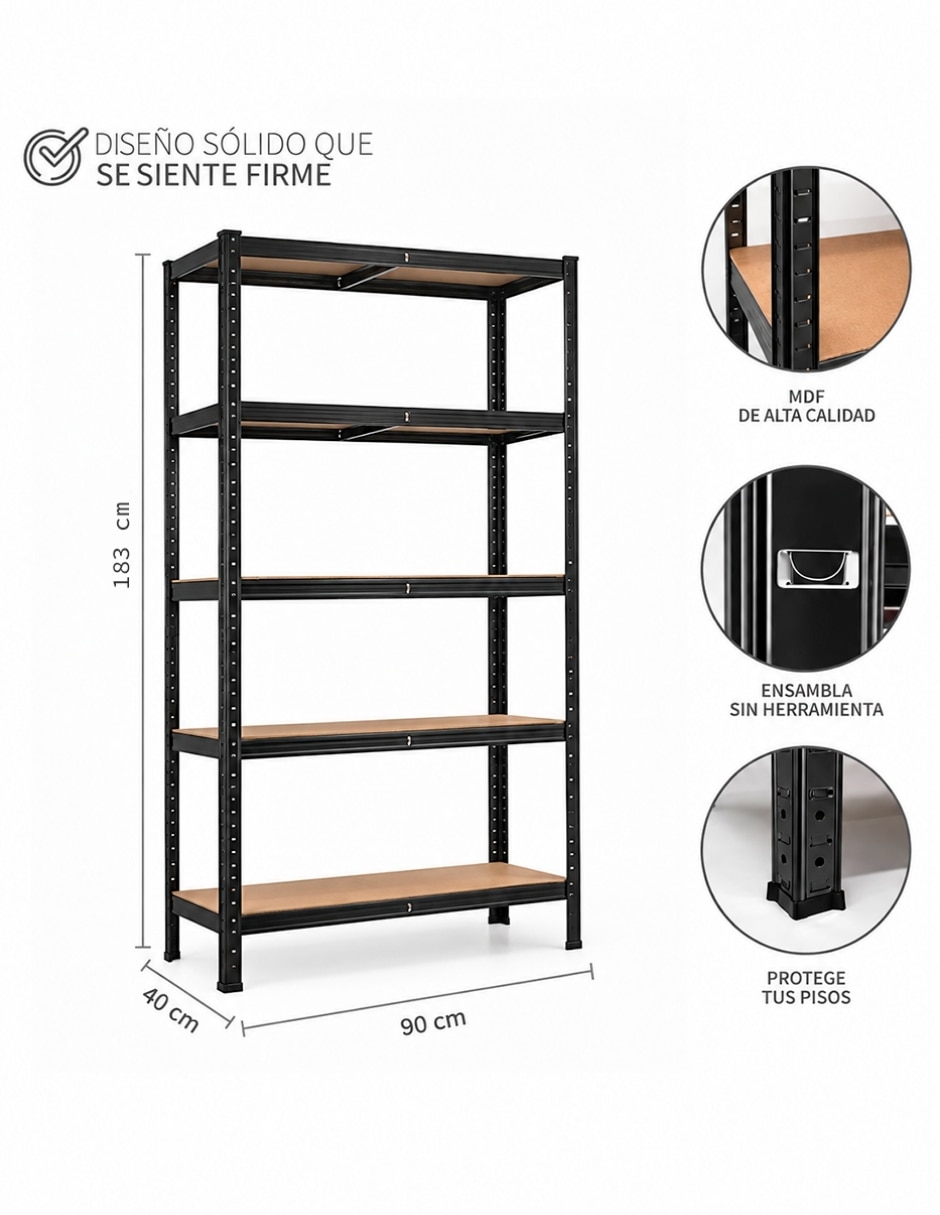 Estante de Acero inoxidable Organizador Metálico ANAQUEL 6