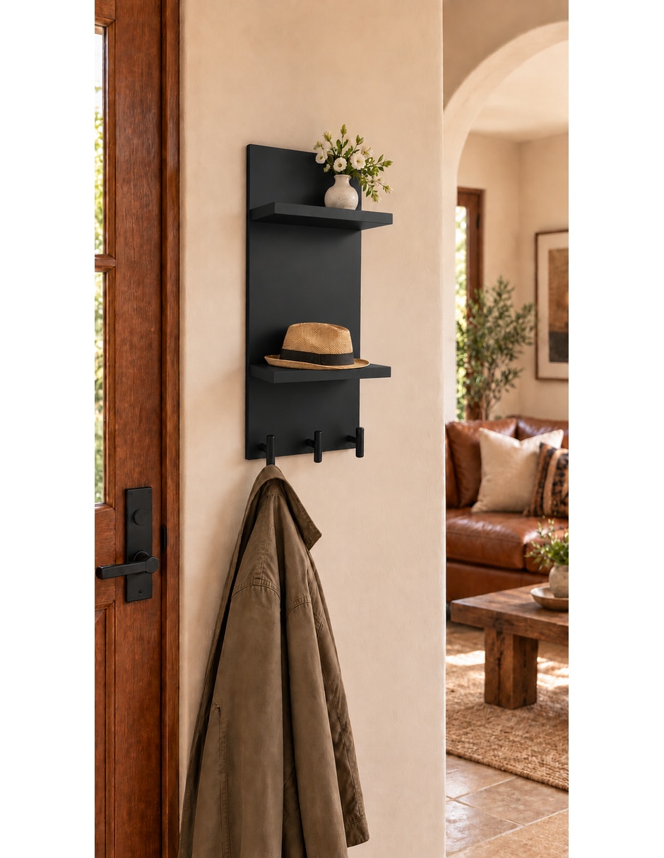 Perchero de pared de MDF 3 ganchos 3