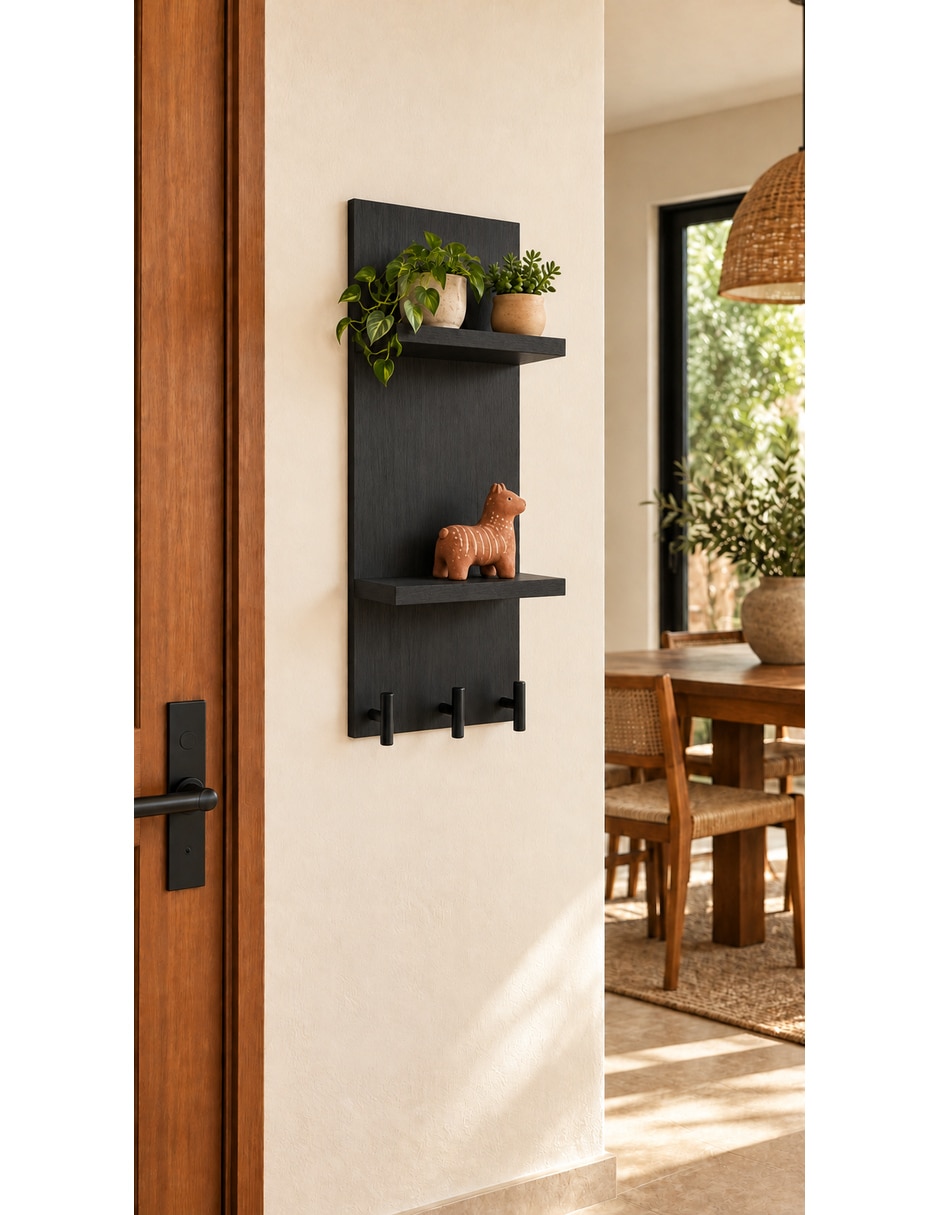 Perchero de pared de MDF 3 ganchos 4